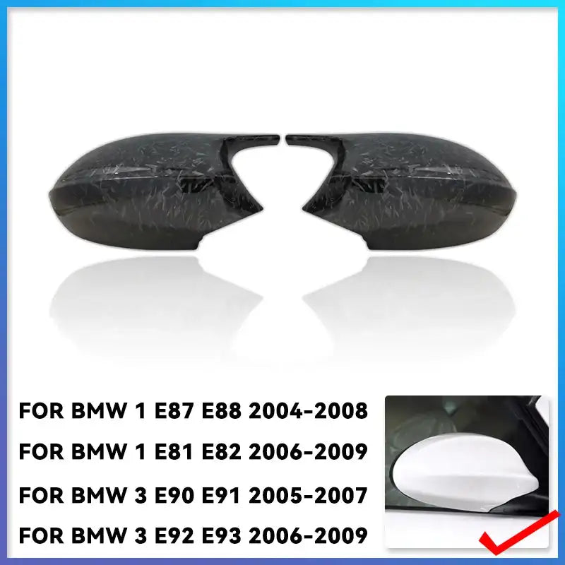 BMW Side Mirror Cap Wing Cover For E90 E91 E92 E93 E81 Forged Carbon Look 1