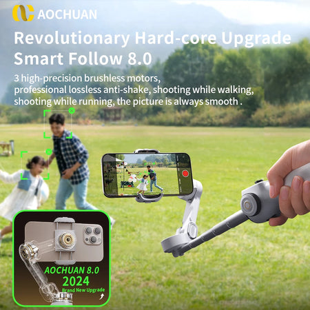 AOCHUAN Smart V8 &ndash; Anti-Shake Face Tracking Stabilizer