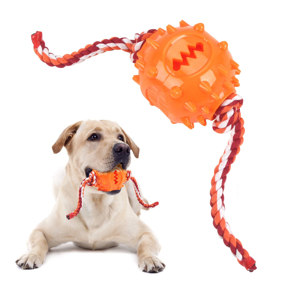 Dog Chew Toy &ndash; Interactive Teeth Cleaning and Food Dispensing Orange