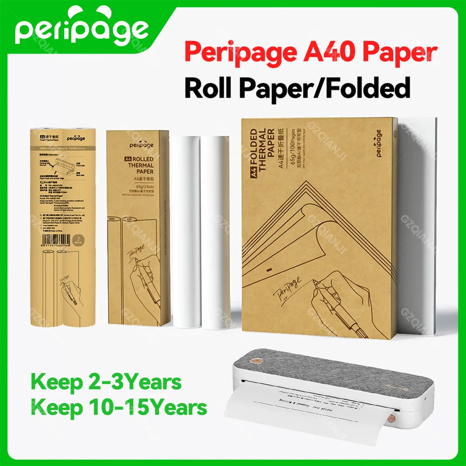 Termalne papirnate role za PeriPage A40 A4 210x30mm in 210x297mm