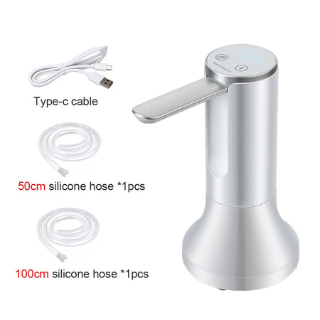 Electric Water Gallon Pump &ndash; Rechargeable Desktop Dispenser White and Base