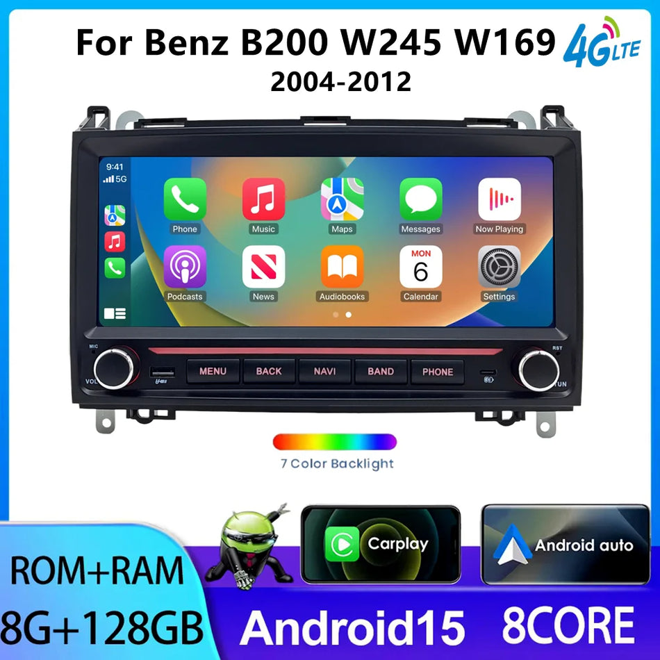 9,7-calowe radio samochodowe Double Din do Mercedes Benz Klasy B B200 W245 z Android Auto, Carplay i nawigacją GPS