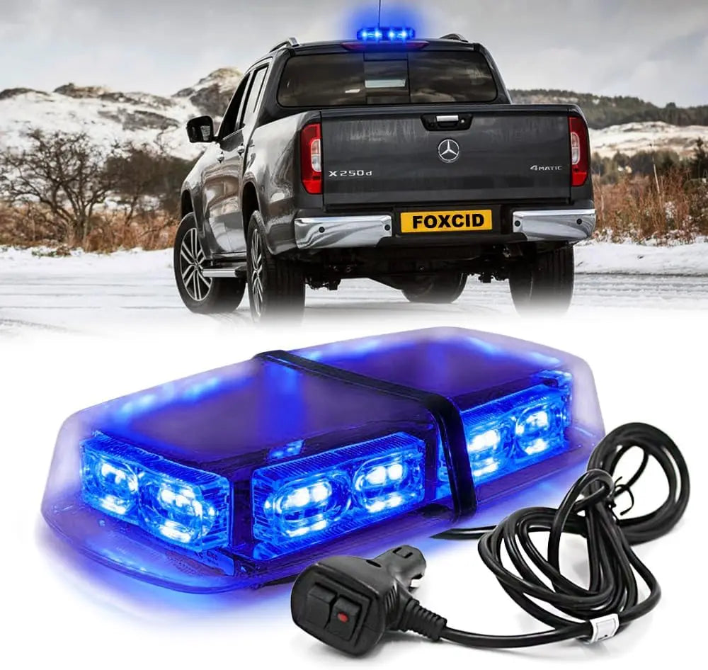 12 Inch 36 LED Emergency Strobe Light Bar &ndash; Magnetic Mount Blue light