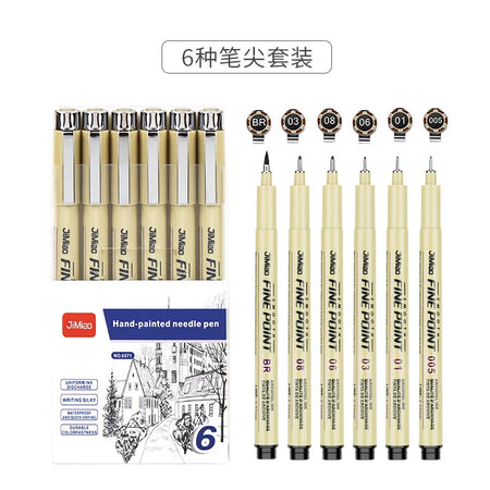 Manga Art Marker Set 12 Color &ndash; Fine Line Manga Illustration 6pcs