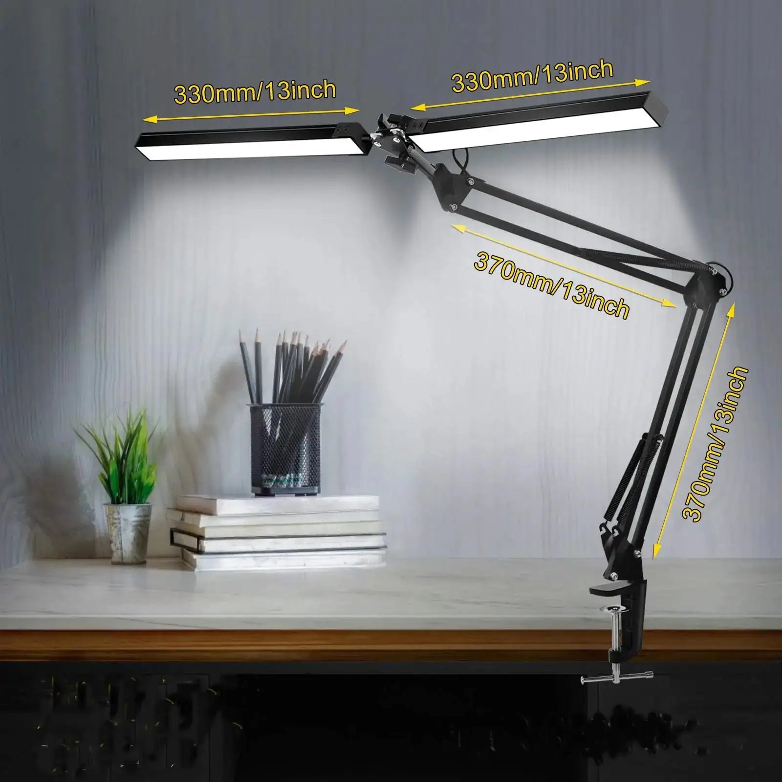Office Bright LED Clip Desk Lamp Long Arm Eye Protection