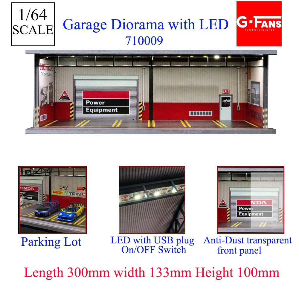 GFans 1:64 Diorama Car Garage &ndash; LED Lights Display 710009