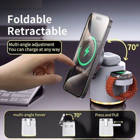 2025 New Qi2 Wireless Charger &ndash; 3-in-1 Fast Charging Station