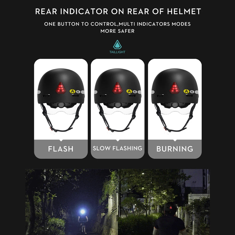 Smart Bike Helmet 1080p30fps Camera 8H Video &ndash; Safety Light