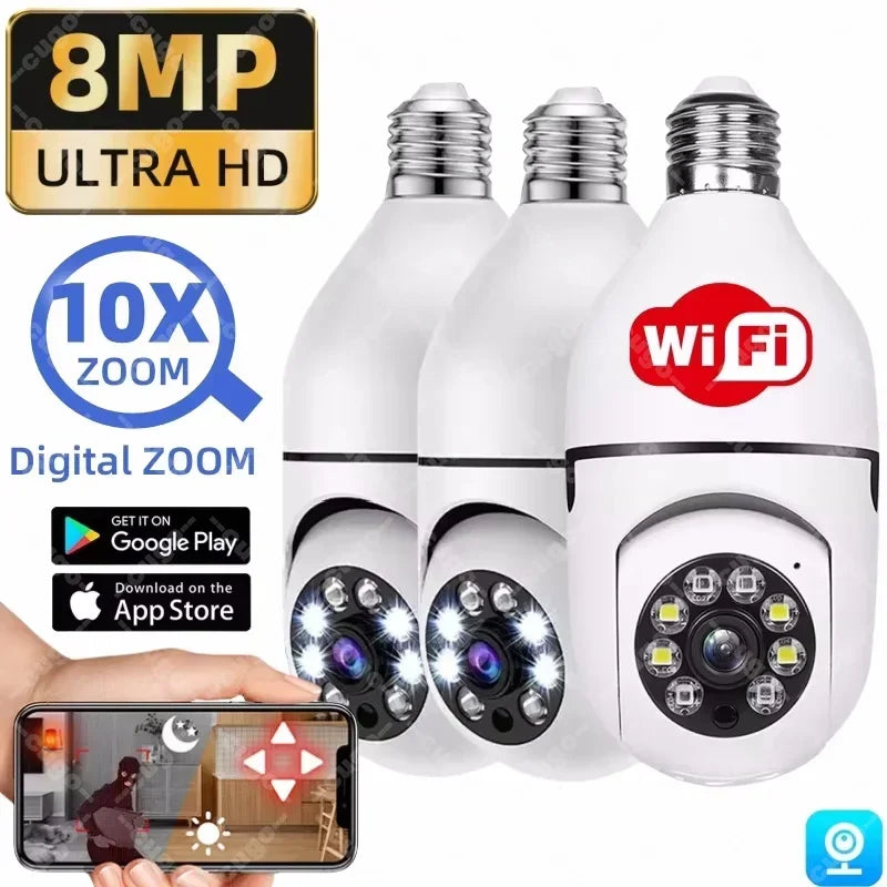 8MP Wireless PTZ Bulb Camera 1PCS 8MP Camera