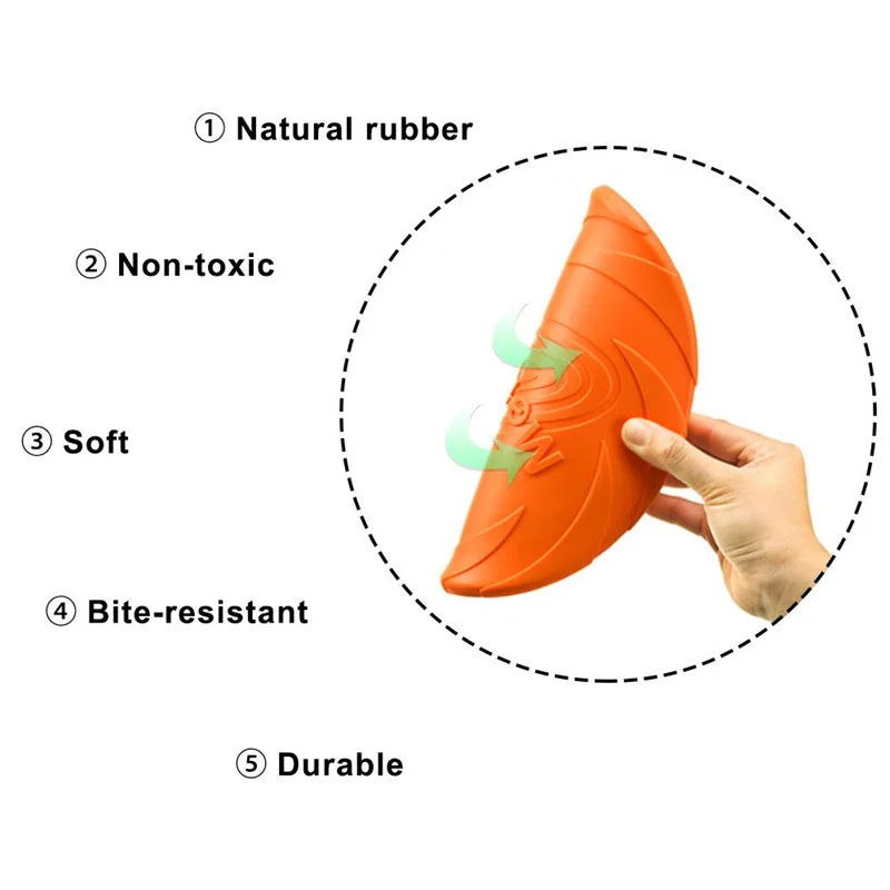 OUZEY Bite Resistant Flying Disc Toy for Dogs - Interactive Training &amp; Outdoor Fun