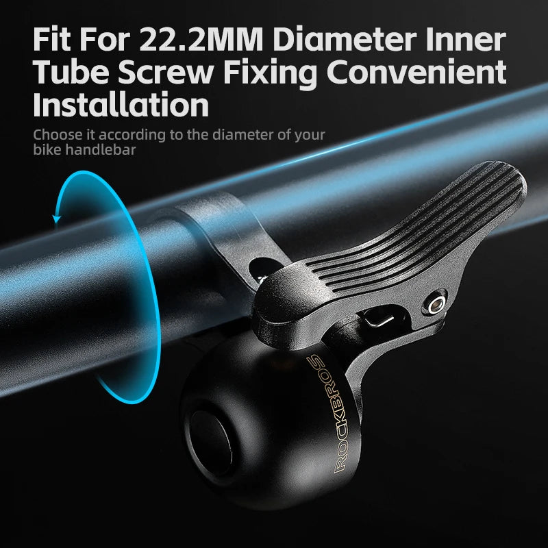 ROCKBROS Alloy Bike Bell with Crisp Sound and Easy Installation