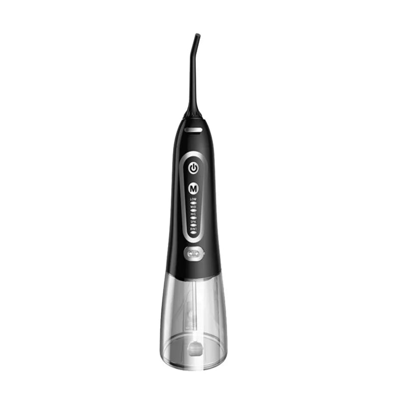 Portable Cordless Water Flosser - 5 Mode Oral Irrigator for Braces &amp; Teeth Cleaning black