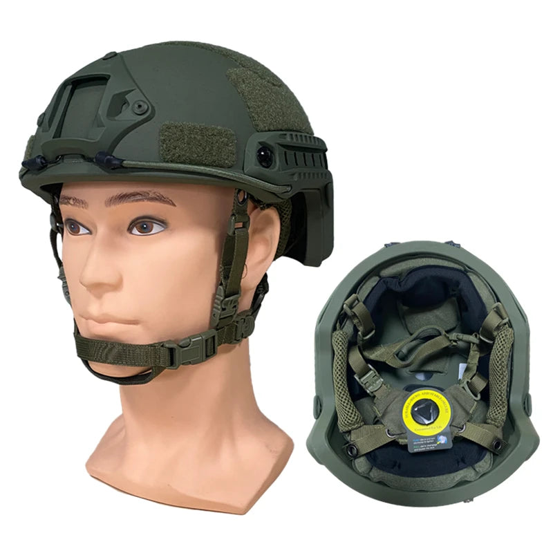UHMW-PE Camouflage Bulletproof Helmet &ndash; NIJ IIIA Protection wendy green