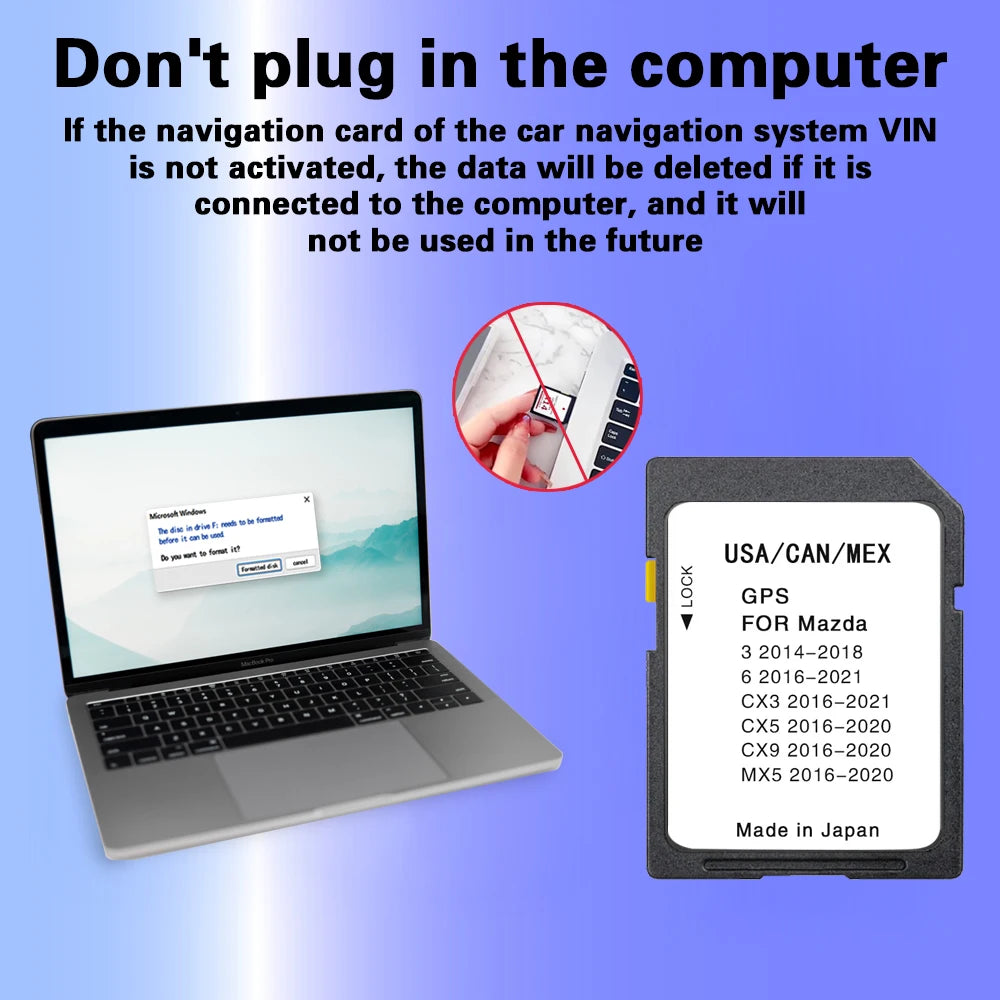 Mazda Sat Nav Map SD Card 8GB &ndash; Updated USA CAN MX Maps