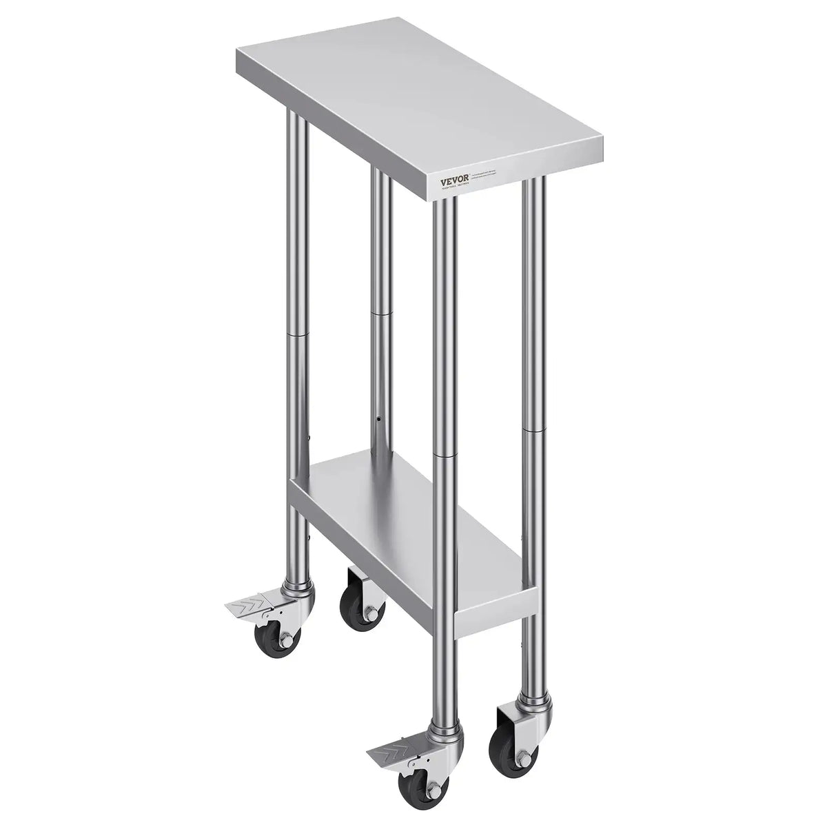 Stainless Steel Work Table Four Wheels 500 Lbs Load