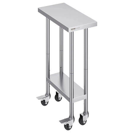 Stainless Steel Work Table Four Wheels 500 Lbs Load