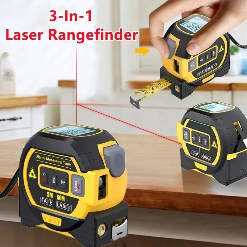 Laser Tape Measure 3 In 1 &ndash; Ultra Precise Rangefinder