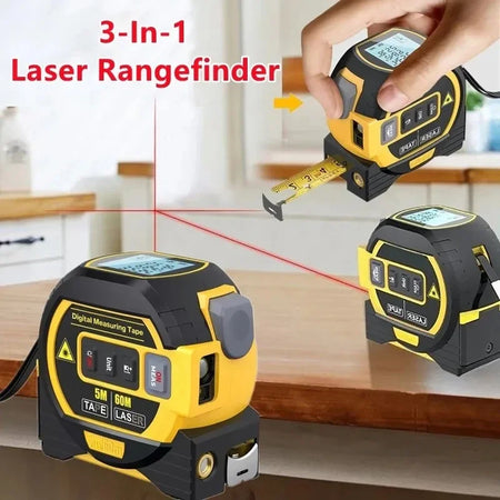 Laser Tape Measure 3 In 1 &ndash; Ultra Precise Rangefinder