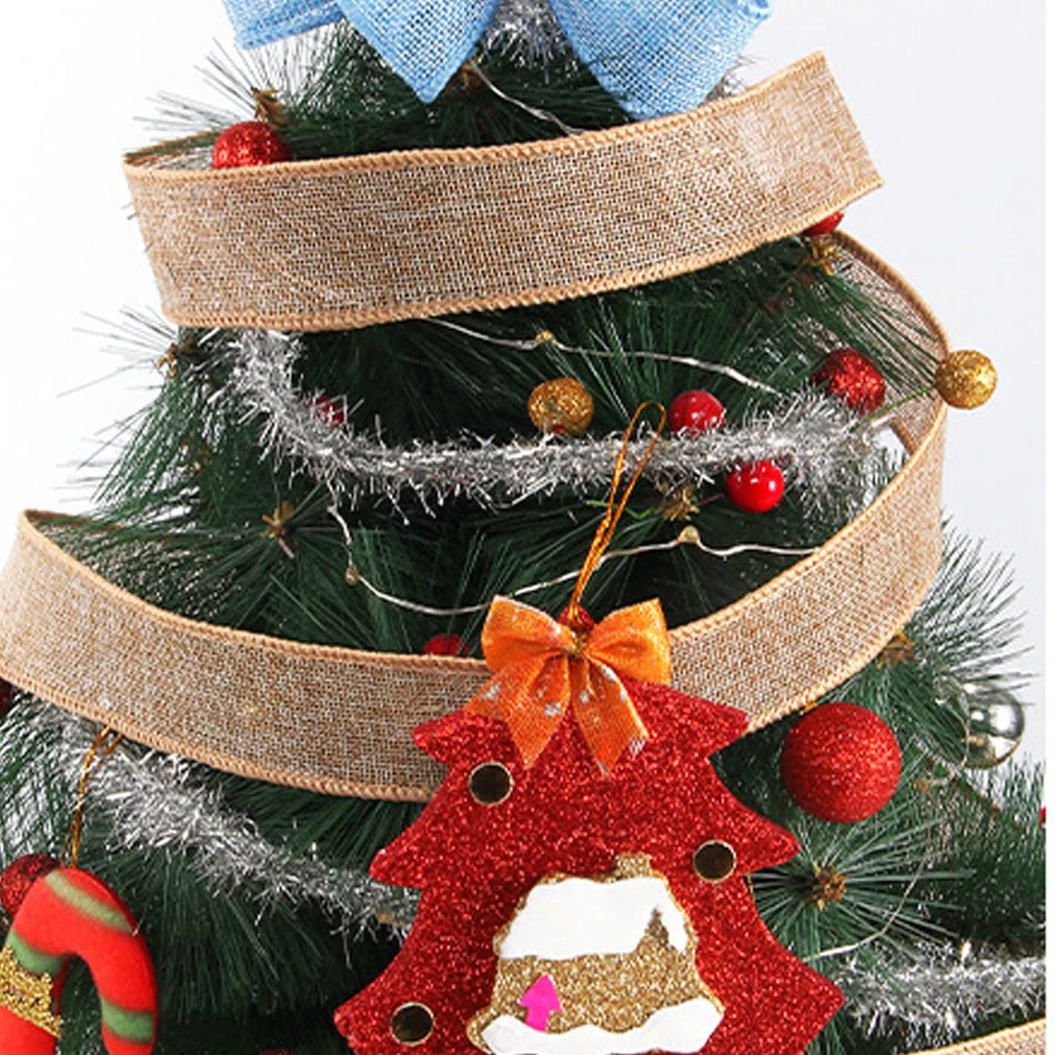 10 jardów wstążki jutowej z drucianym brzegiem 1 cal choinki bożonarodzeniowej