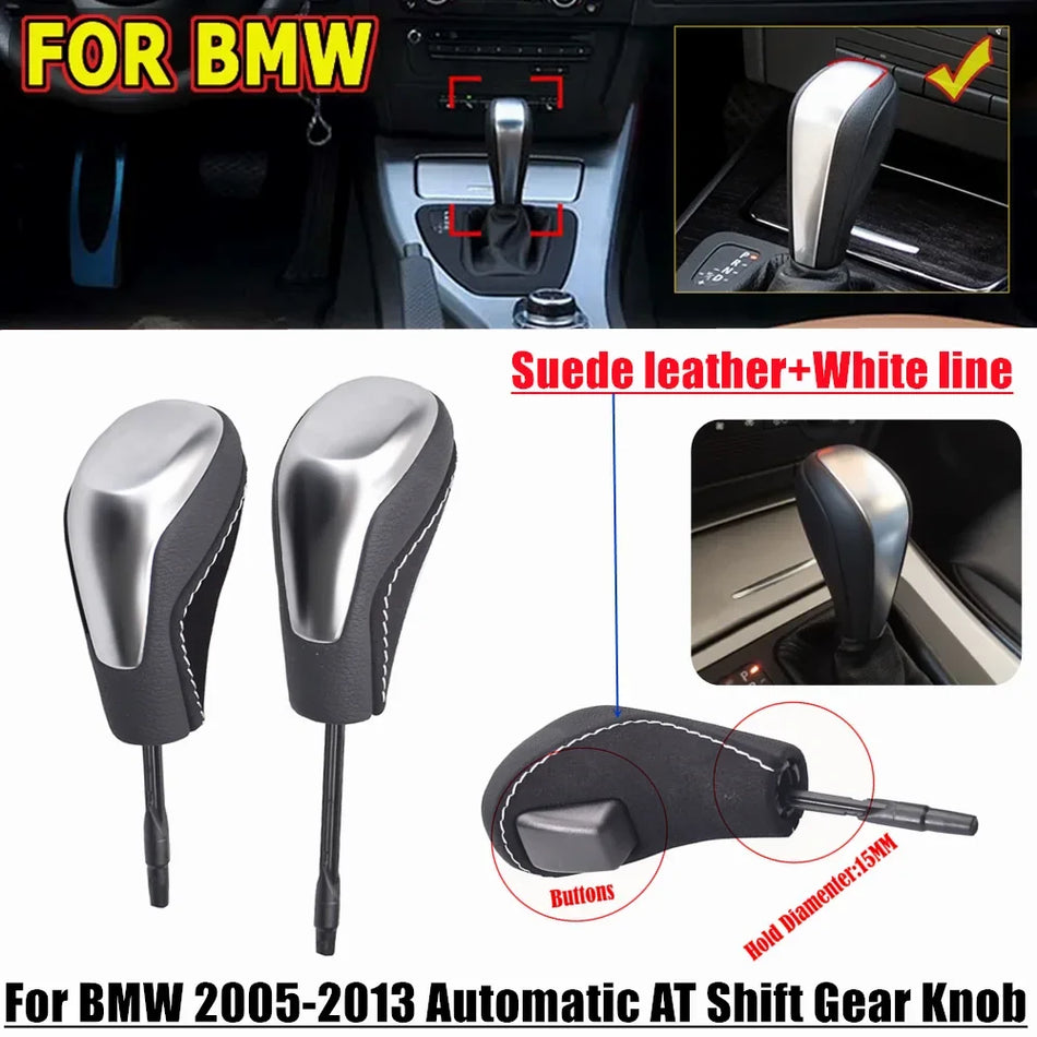 Perilla de cambio de marcha de cuero de gamuza automática para BMW E39 E46 E53 E60 E61 E63
