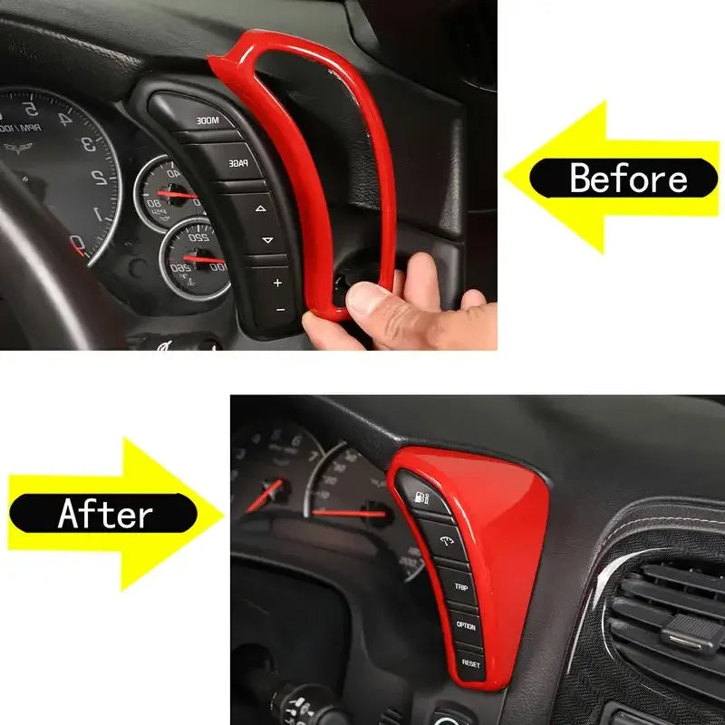 Corvette C6 Süsinikkiu Sise Nuppude Raami Kleebis 2tk