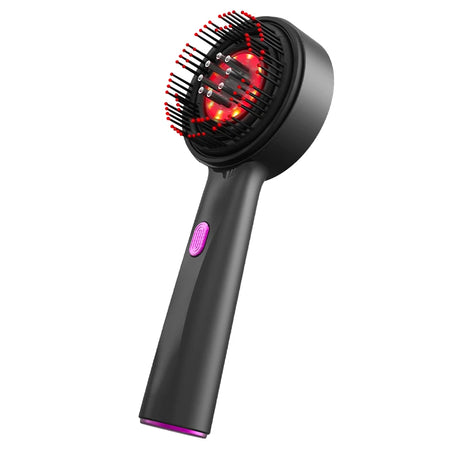 Electric Head Massager with Red Light Therapy and Hair Growth Comb Grey purple