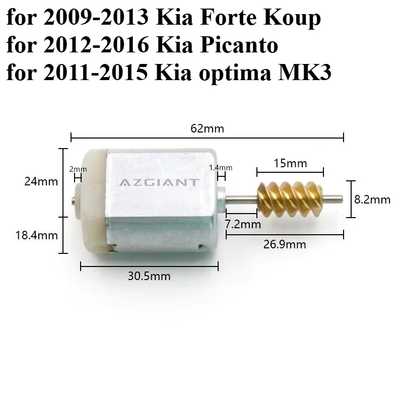 Door Lock Actuator Set for Kia Picanto Forte Koup Front and Rear Left Right Metal