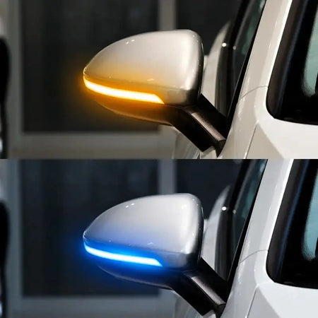 2Pcs LED Dynamic Blinker Mirror Lights for VW Golf 7.5 MK7 Blue-Yellow