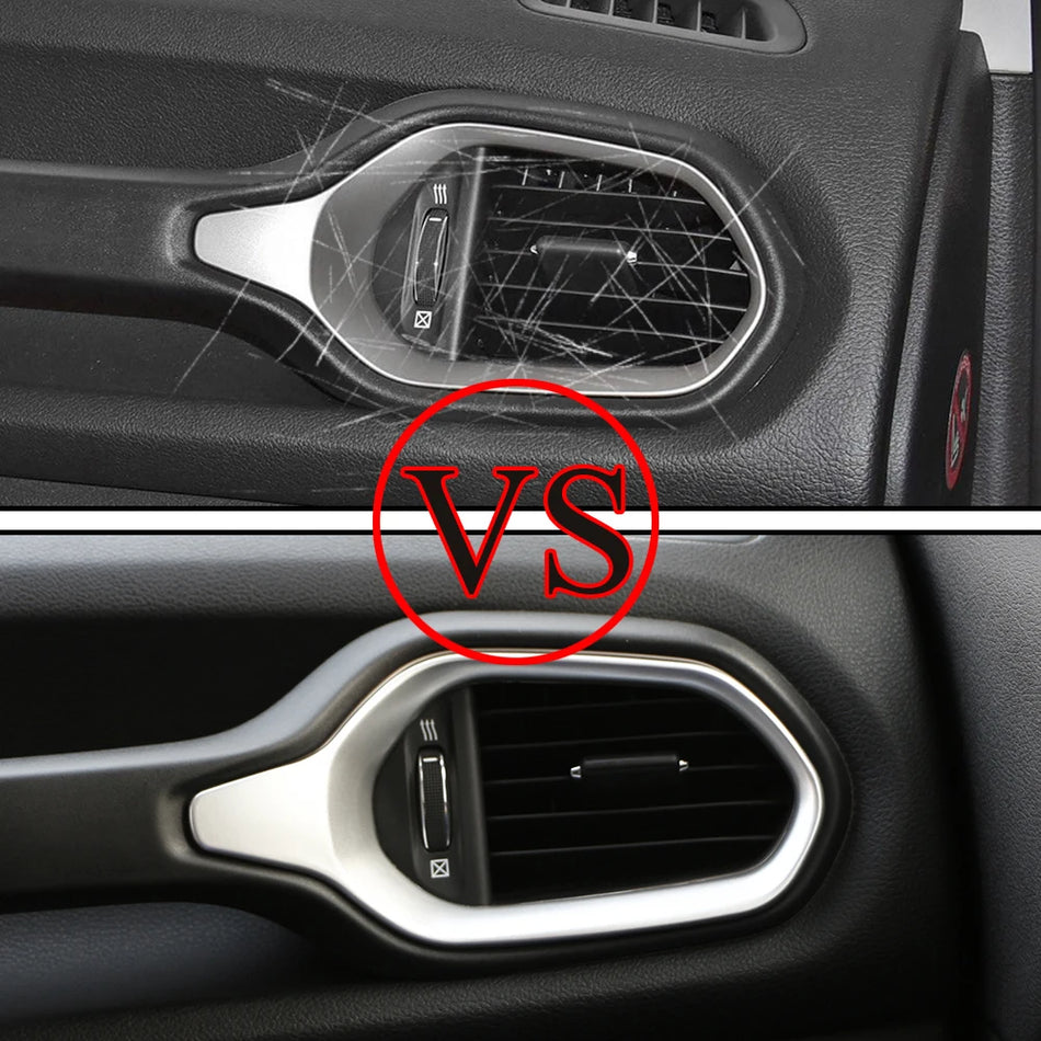 Dashboard Vent Trim Cover for Jeep Renegade ABS 2 Pieces Left-Hand Drive 2016-2022