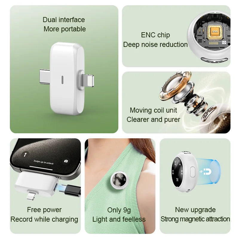 K31Pro Wireless Lavalier Microphone &ndash; Noise Cancelling Digital Display