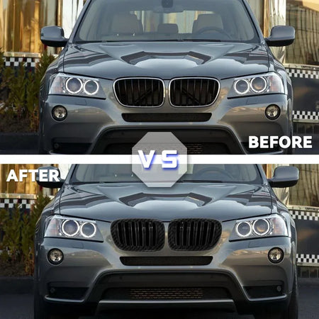 For BMW X3 F25 2010 2011 2012 2013 Front Kidney Grilles Matte Gloss Black Replacement Racing Bumper Body kit by InterCyprus Trading Ltd
