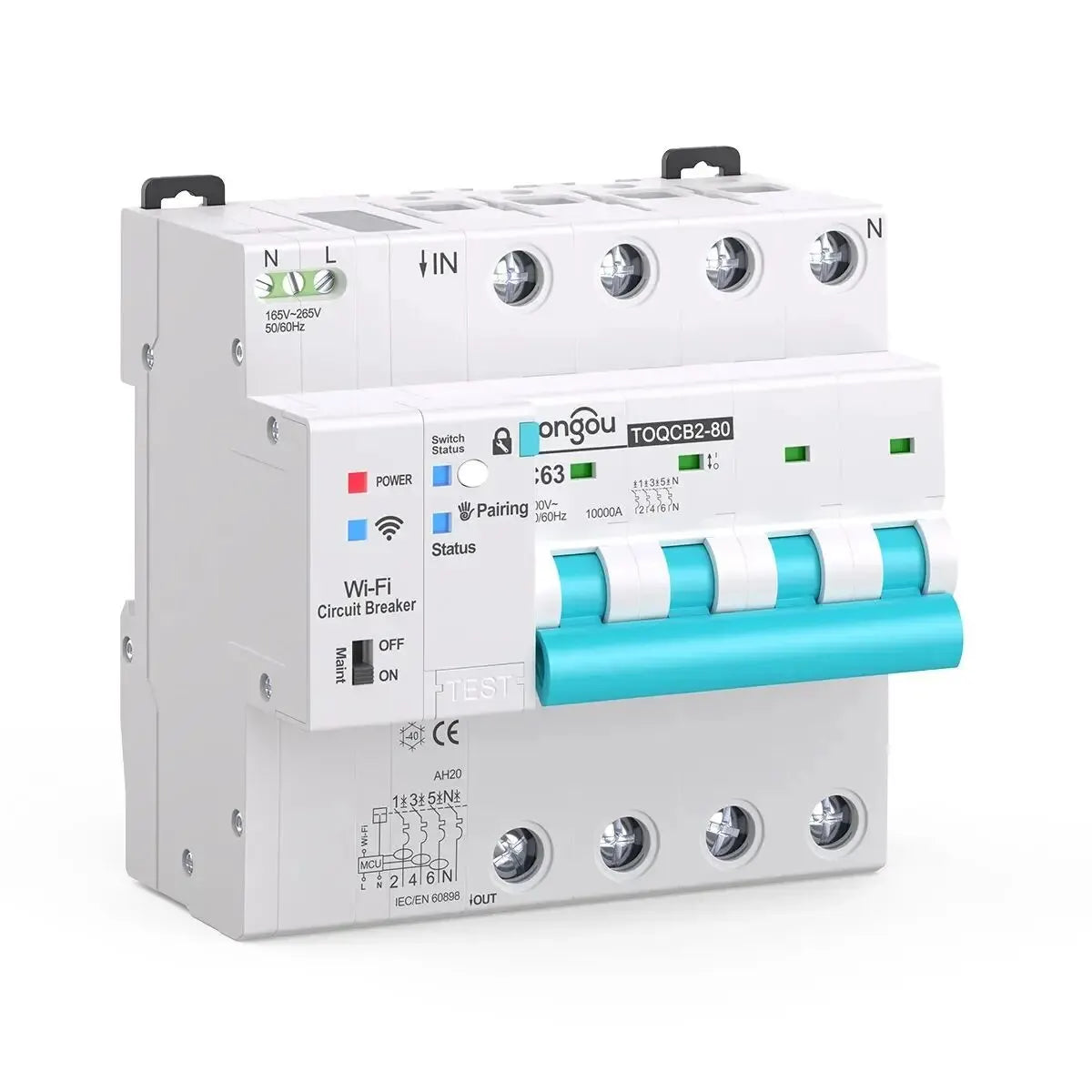 TONGOU TOQCB2 Smart WiFi Power Metering Circuit Breaker with Remote Control