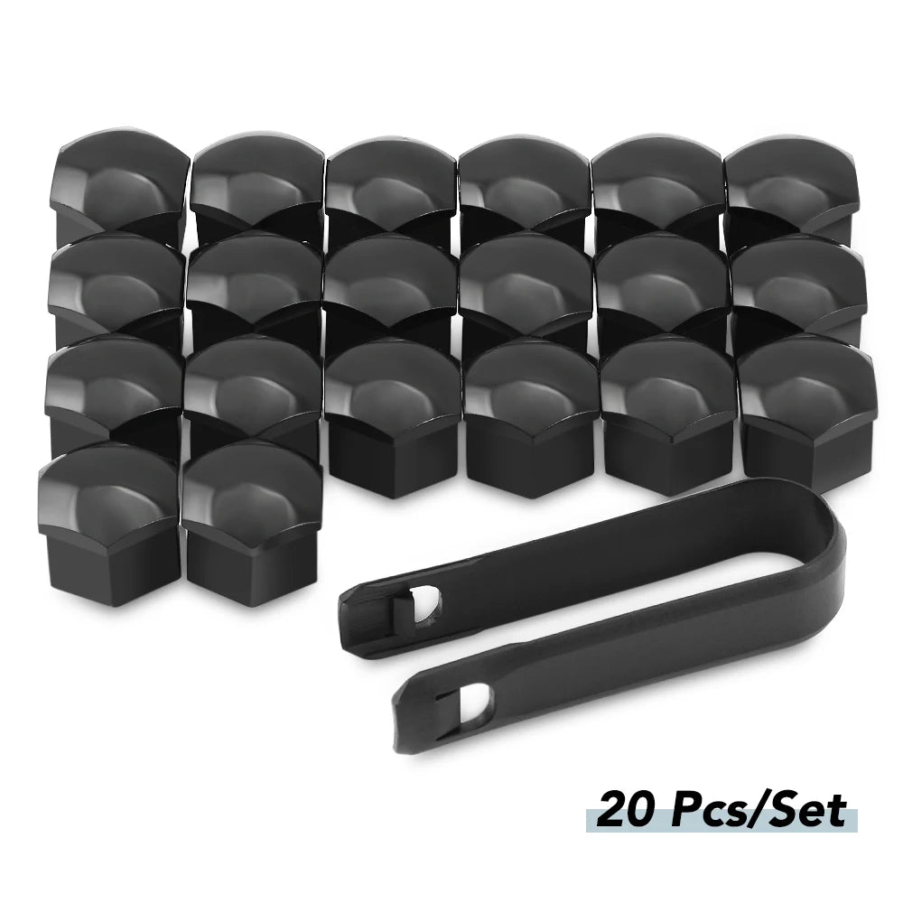 17mm Car Wheel Nut Caps Set of 20 for Mercedes Benz Models - Prevents Rust &amp; Enhances Wheel Aesthetics