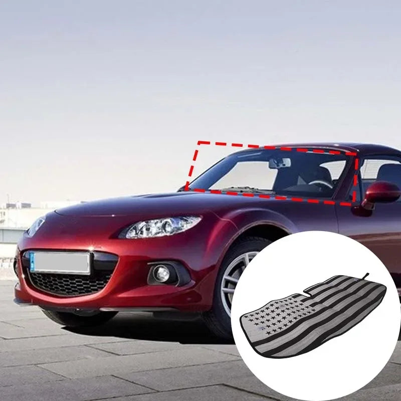 Folha de Sombreado Solar de Alumínio para Mazda MX 5 NC 2009 2015 Prateado