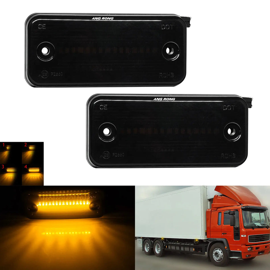 LED šoninės indikatoriaus lempos 2006-iki Citroen Jumper ir Peugeot Boxer su juodu dūminiu objektyvu, dinaminės sekvencinės gintarinės
