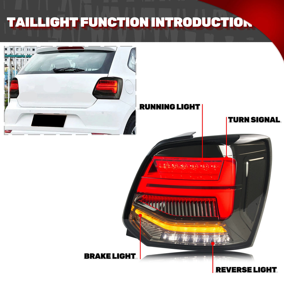 Φώτα Οπισθοπορείας LED Volkswagen Polo με Διαδοχικούς Φανούς Σημάνσεως