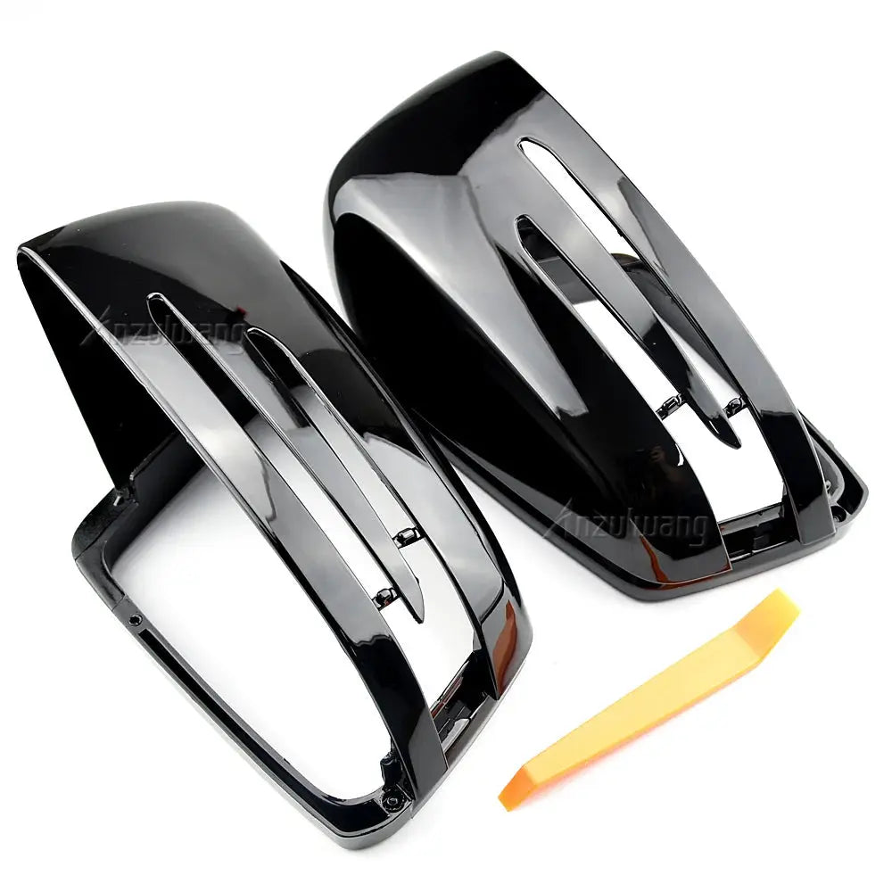Side Mirror Caps Carbon Fiber Bright Black For Mercedes Benz W204 W212 by InterCyprus Trading Ltd