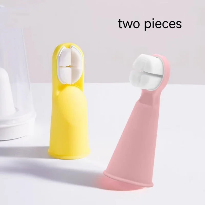 NoEnName_Null Baby Silicone Finger Toothbrush for Oral Care Mixed Color 2pcs