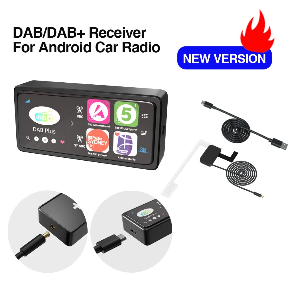 Newest DAB Plus Receiver Antenna - USB Adapter Auto Scan New Version