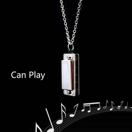 Mini Harmonica Necklace &ndash; Unisex Niche Design Pendant