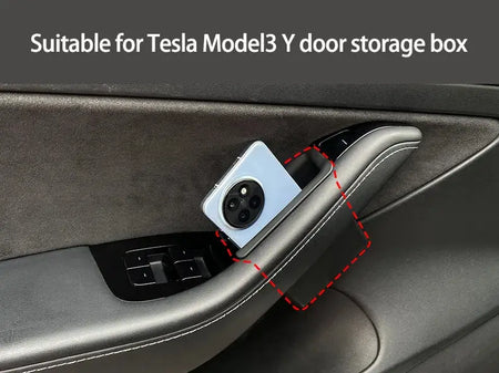 Suitable for Tesla Model 3 Y Door Storage Box, Door Handle Storage Box, Phone Box 2021-2022 Models by InterCyprus Trading Ltd