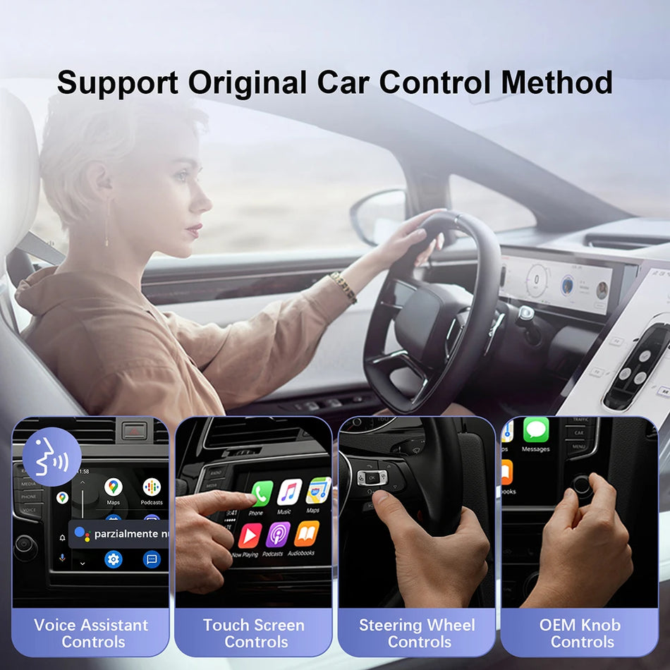 Anyfar USB 2in1 CarPlay Android Auto Kablosuz Adaptör OEM Araç Stereo Sistemi için