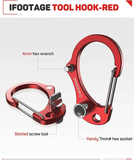 IFOOTAGE Tool Hook Red &ndash; Multifunctional 3-in-1 Camera Tool