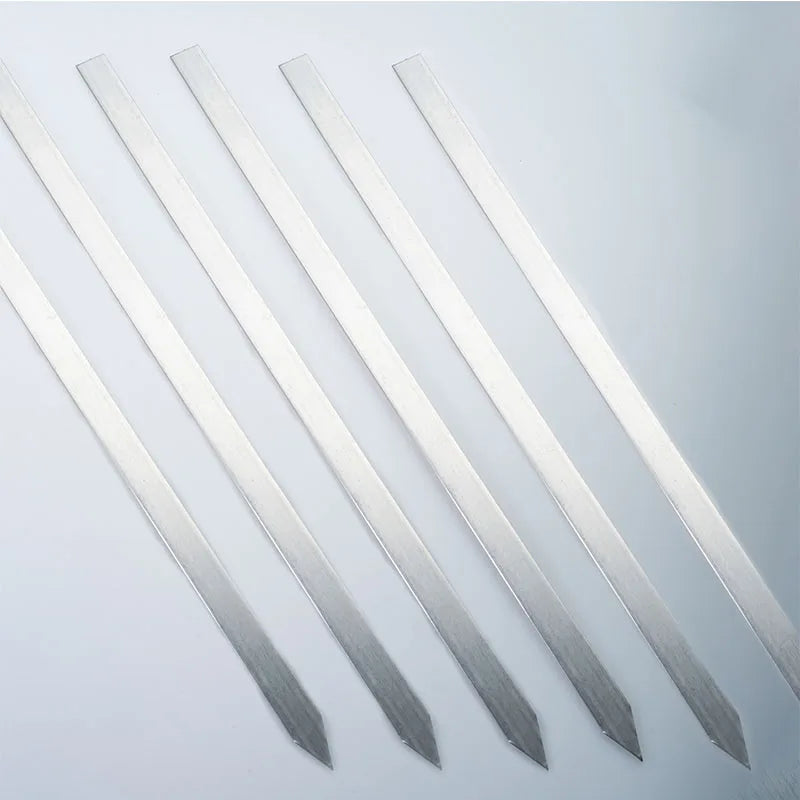 Premium 50cm Stainless Steel BBQ Skewers for Perfect Grilling
