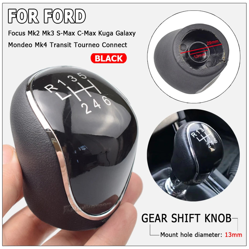 Nahkainen vaihdekepin nuppi Ford C-Max, Focus Mk2/Mk3, Grand C-Max, Galaxy
