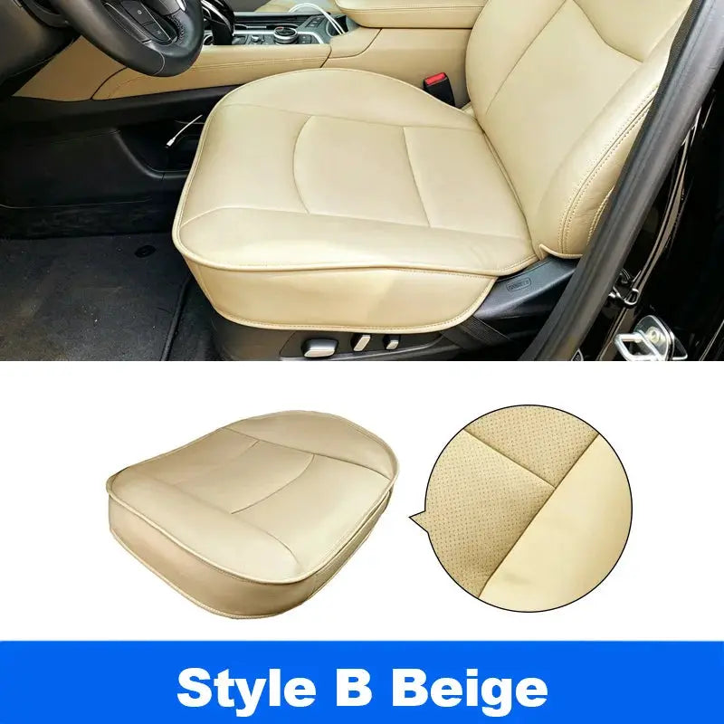 Vtear Universal PU Leather Car Seat Cushion Front Seat Pad Cover Breathable Non-Slip Bottom Protector Interior Accessories Parts by InterCyprus Trading Ltd