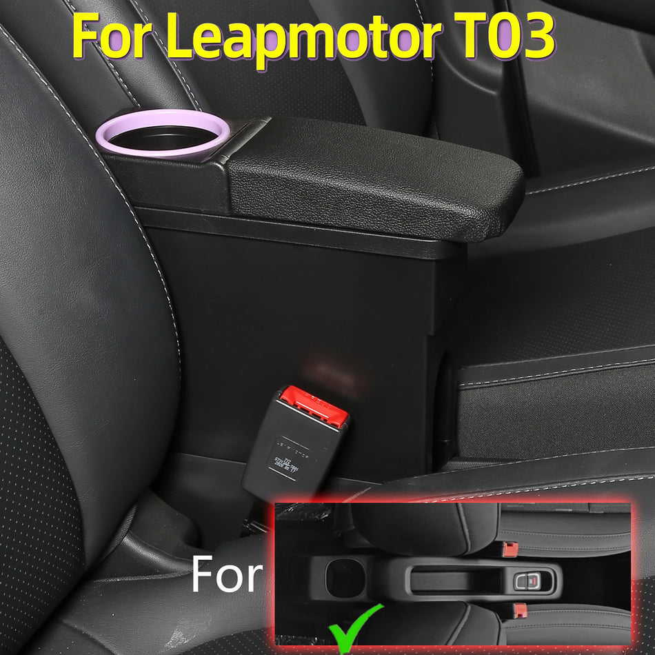 Box s lakťovou opierkou do stredovej konzoly s úložným priestorom a držiakom na pohár pre Leapmotor T03