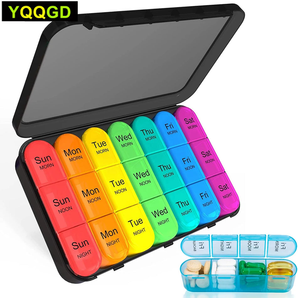 Weekly Pill Organizer &ndash; 21 Compartment Travel Case for Easy Medication Management