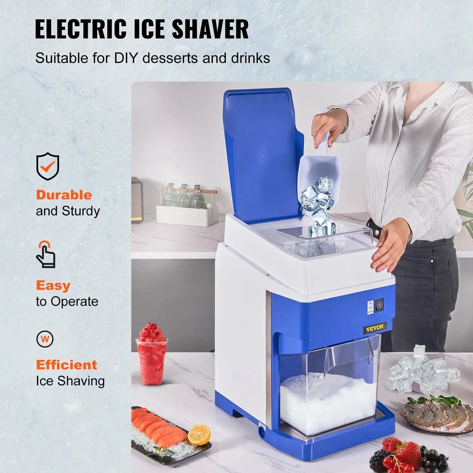 650W Commercial Ice Shaver Snow Cone Machine