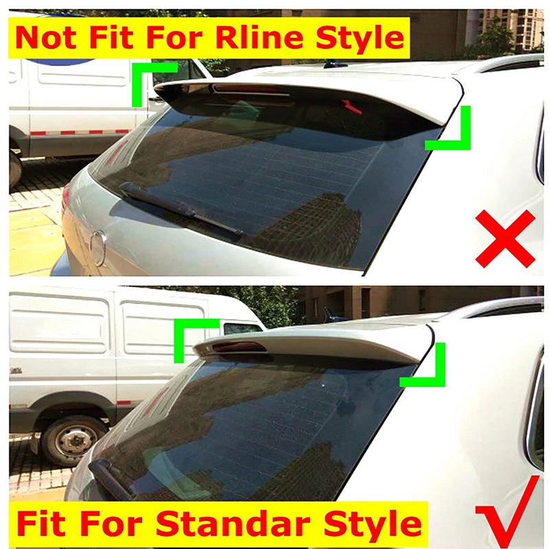 VW Tiguan Mk2 Rear Window Lip Spoiler Pair, Plastic Glossy Black